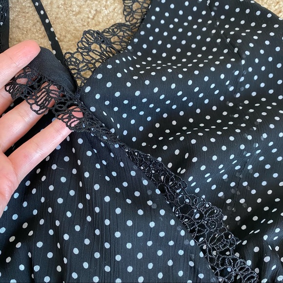 SHEIN POLKADOT LACE BLACKWHITE DOT ROMPER M - Picture 6 of 10